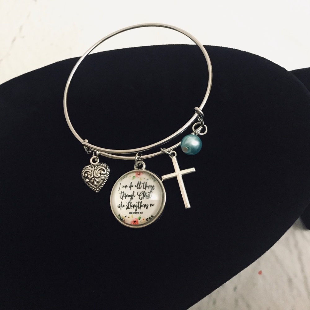 Scripture Spiritual adjustable silver bracelet NEW - Picture 2 of 3